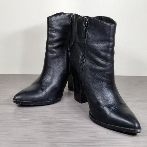 Halogen Bergen Pointed Toe Boot, Black Leather, Womens Size 7 M - Picture 4 of 11
